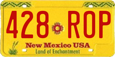 NM license plate 428ROP