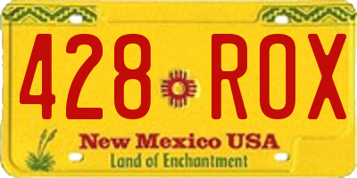NM license plate 428ROX