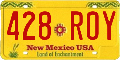 NM license plate 428ROY