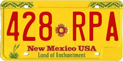 NM license plate 428RPA