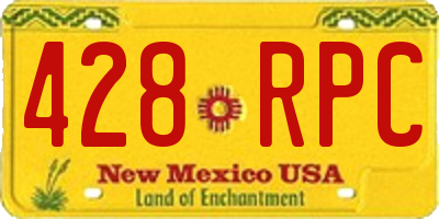 NM license plate 428RPC