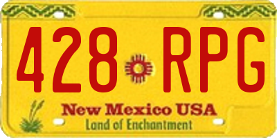 NM license plate 428RPG