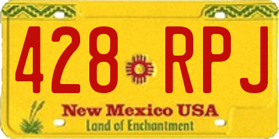 NM license plate 428RPJ
