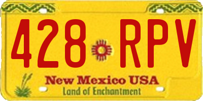 NM license plate 428RPV