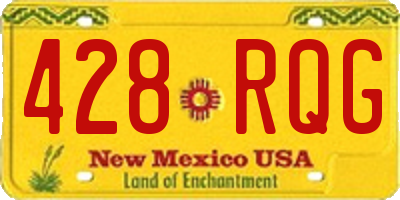 NM license plate 428RQG