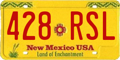 NM license plate 428RSL