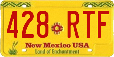 NM license plate 428RTF