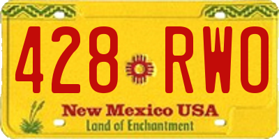 NM license plate 428RWO