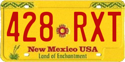 NM license plate 428RXT