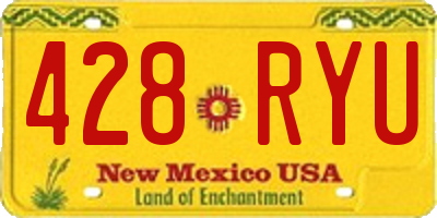 NM license plate 428RYU
