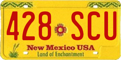 NM license plate 428SCU