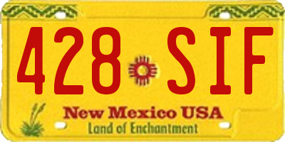 NM license plate 428SIF