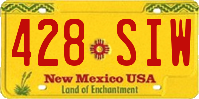 NM license plate 428SIW