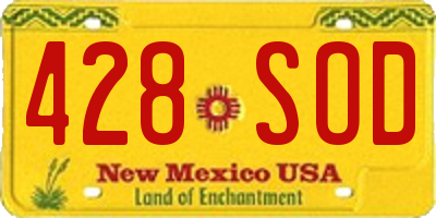 NM license plate 428SOD