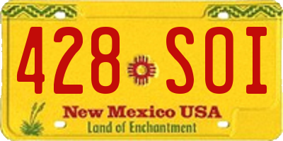 NM license plate 428SOI