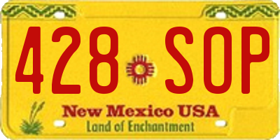 NM license plate 428SOP