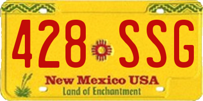 NM license plate 428SSG
