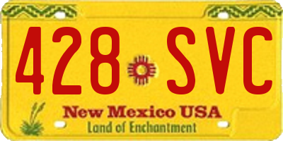 NM license plate 428SVC