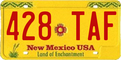 NM license plate 428TAF