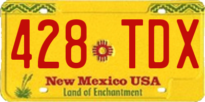 NM license plate 428TDX