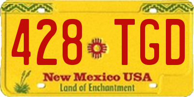 NM license plate 428TGD