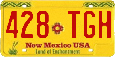 NM license plate 428TGH