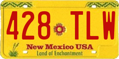 NM license plate 428TLW