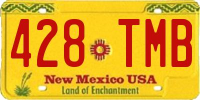 NM license plate 428TMB