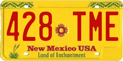 NM license plate 428TME
