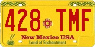 NM license plate 428TMF