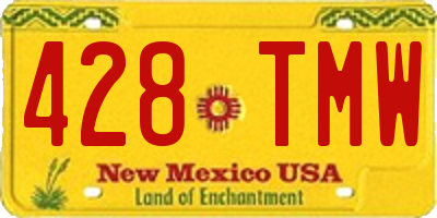 NM license plate 428TMW