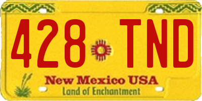 NM license plate 428TND