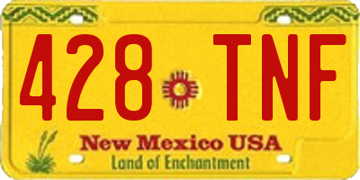 NM license plate 428TNF
