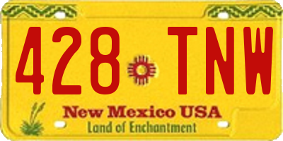 NM license plate 428TNW