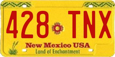 NM license plate 428TNX