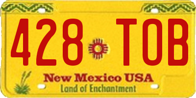 NM license plate 428TOB