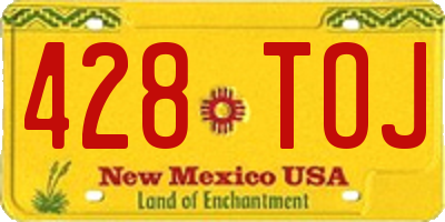 NM license plate 428TOJ