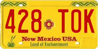 NM license plate 428TOK