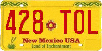 NM license plate 428TOL