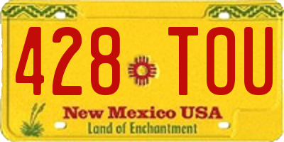 NM license plate 428TOU