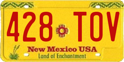 NM license plate 428TOV