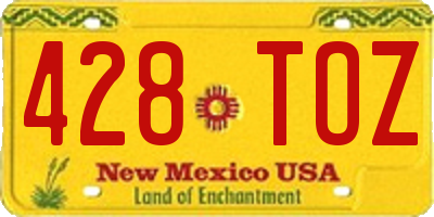 NM license plate 428TOZ