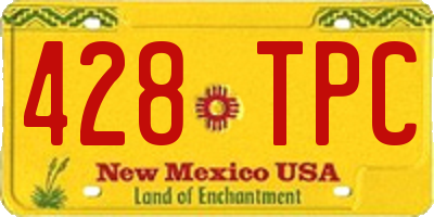 NM license plate 428TPC