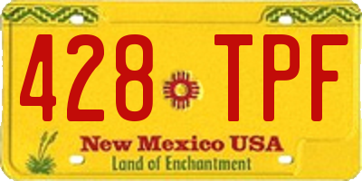 NM license plate 428TPF