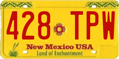 NM license plate 428TPW