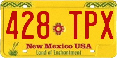 NM license plate 428TPX