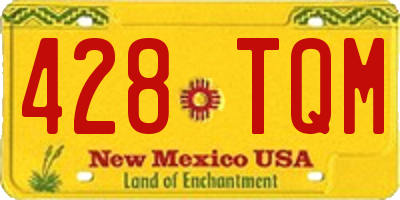 NM license plate 428TQM