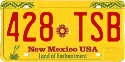 NM license plate 428TSB