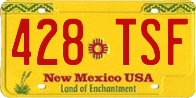NM license plate 428TSF