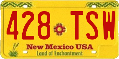 NM license plate 428TSW